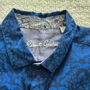 Robert Graham Blue Casual Short Sleeve Shirt